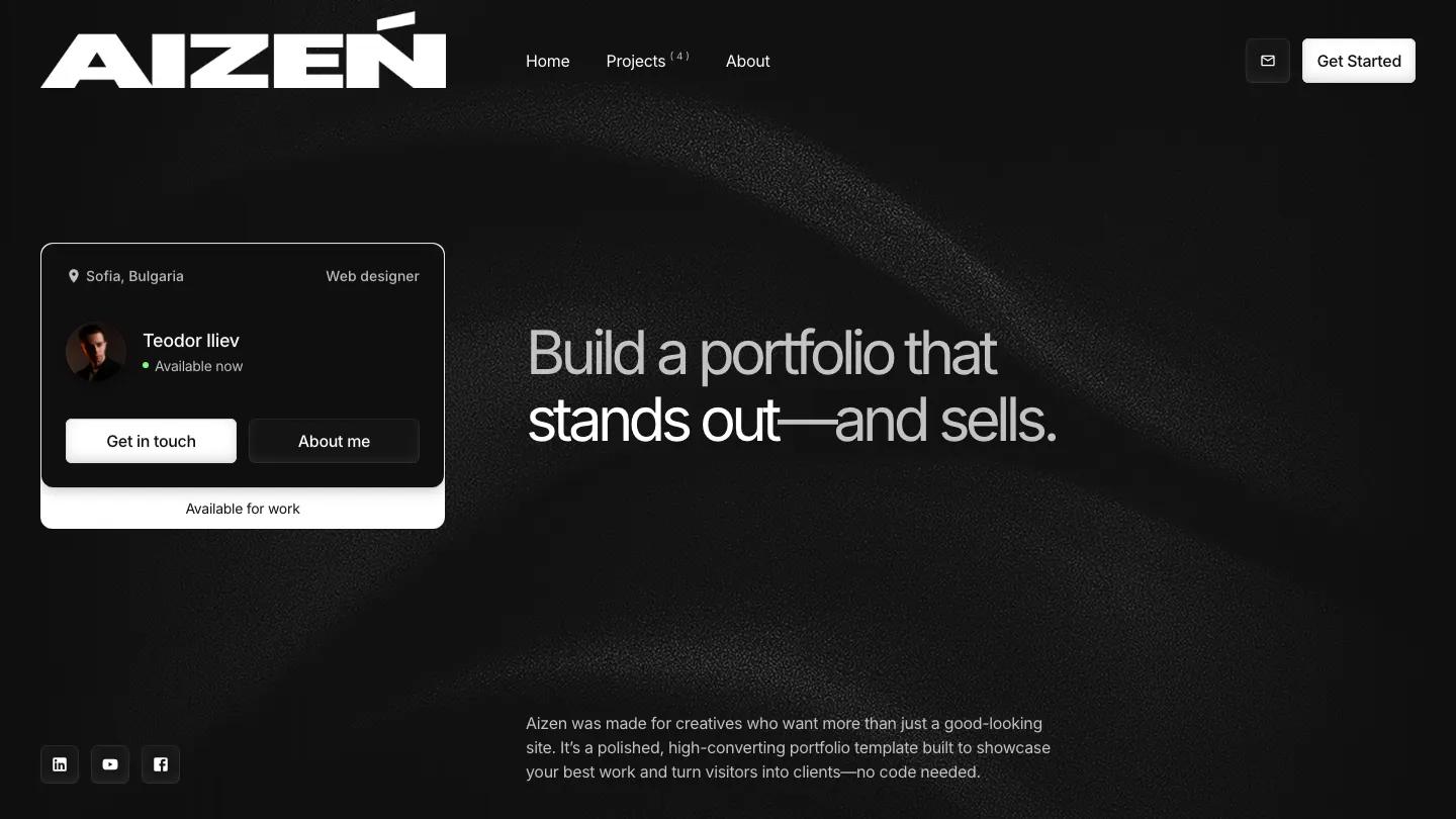 aizen - Framer Personal Website Template