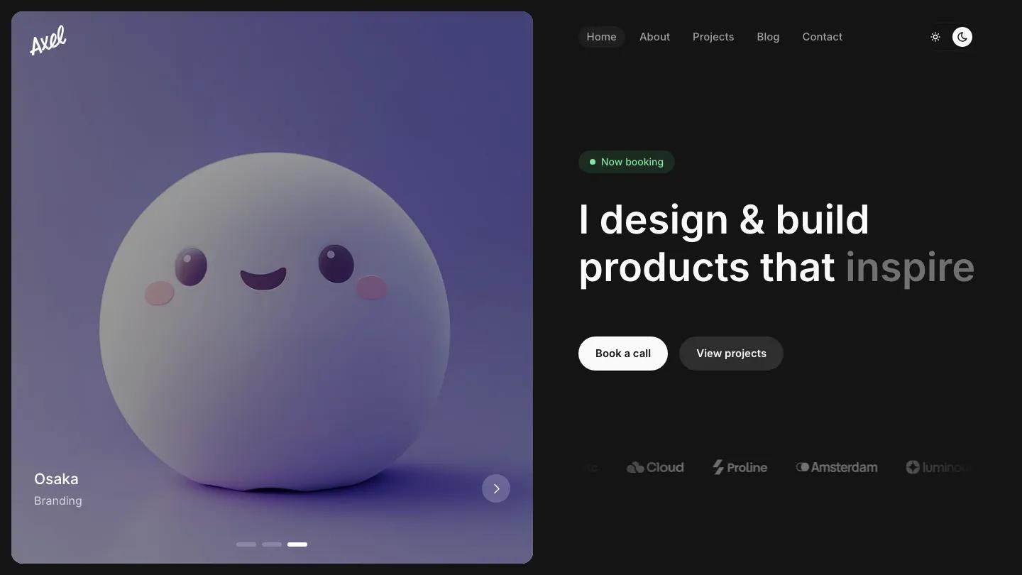 axel - Framer Personal Website Template