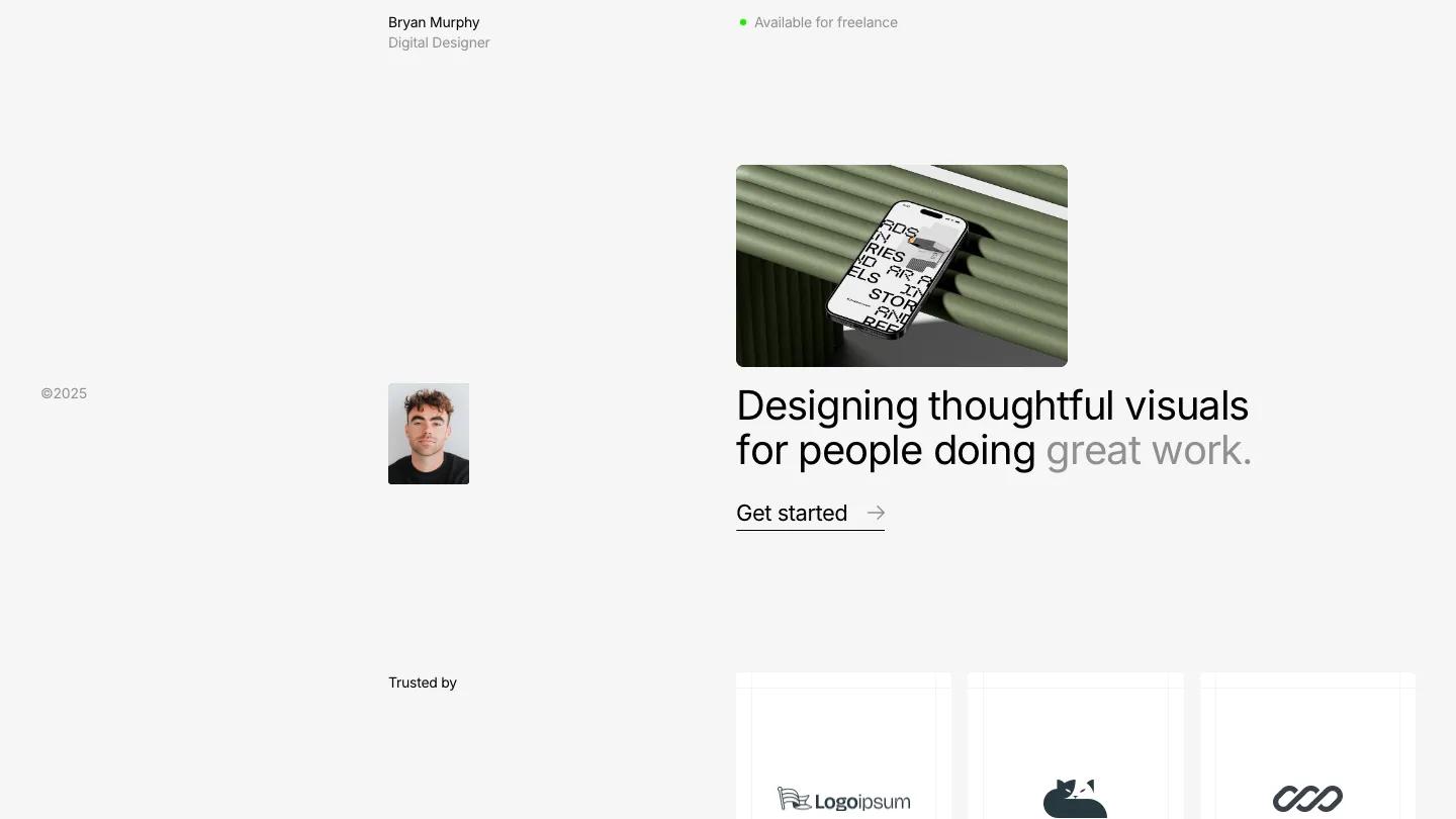 bryanfolio - Framer Personal Website Template