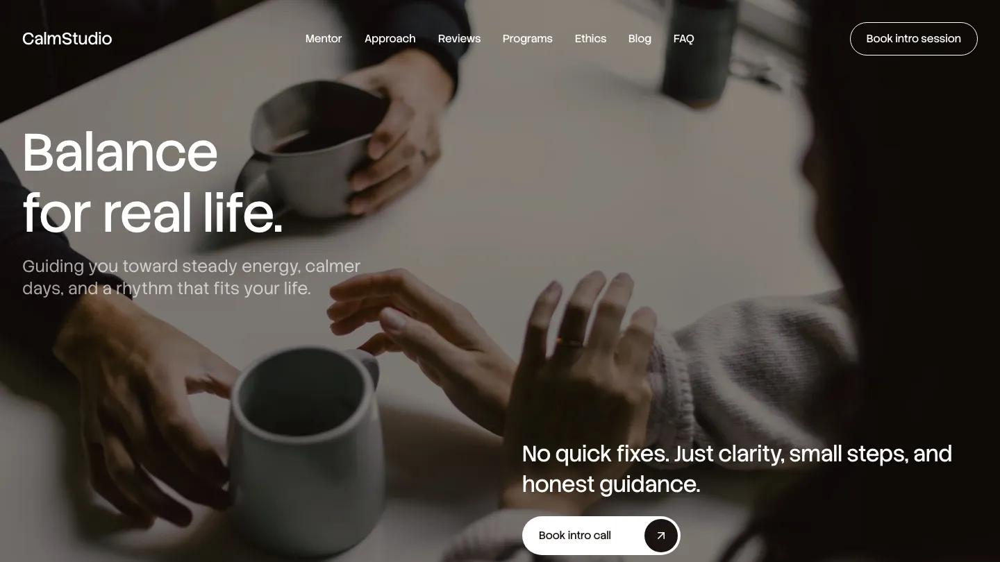 calmcoach - Framer Professional Services Website Template
