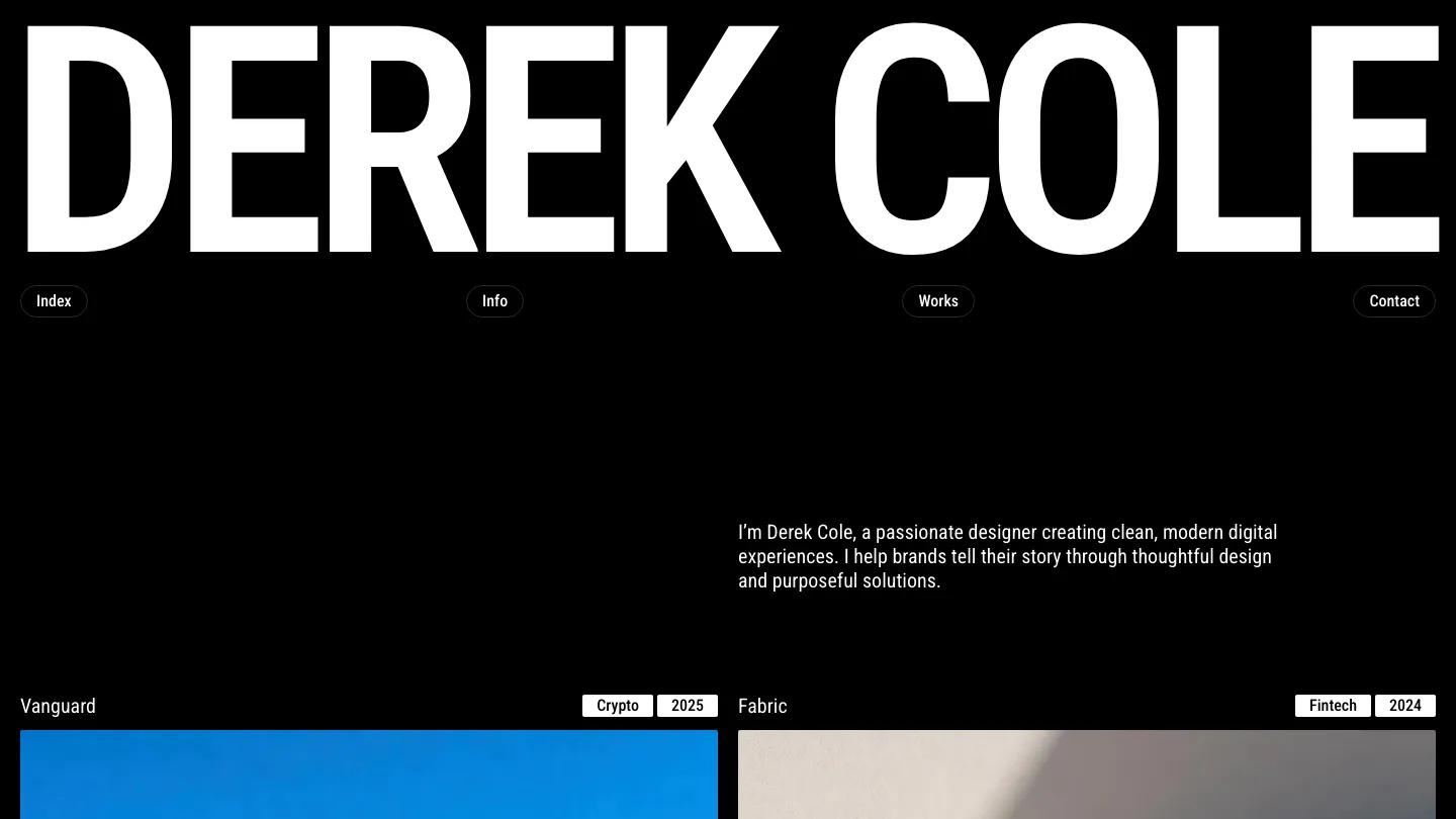 cole - Framer Personal Website Template