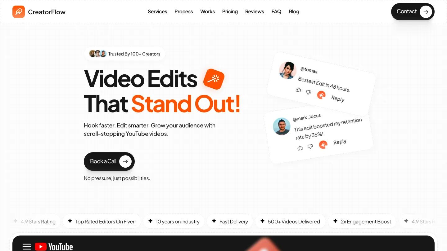 creatorflow - Framer Portfolio & Agency Website Template