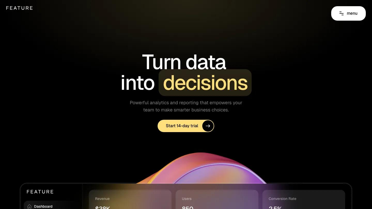 Feature - Framer Technology & Software Website Template
