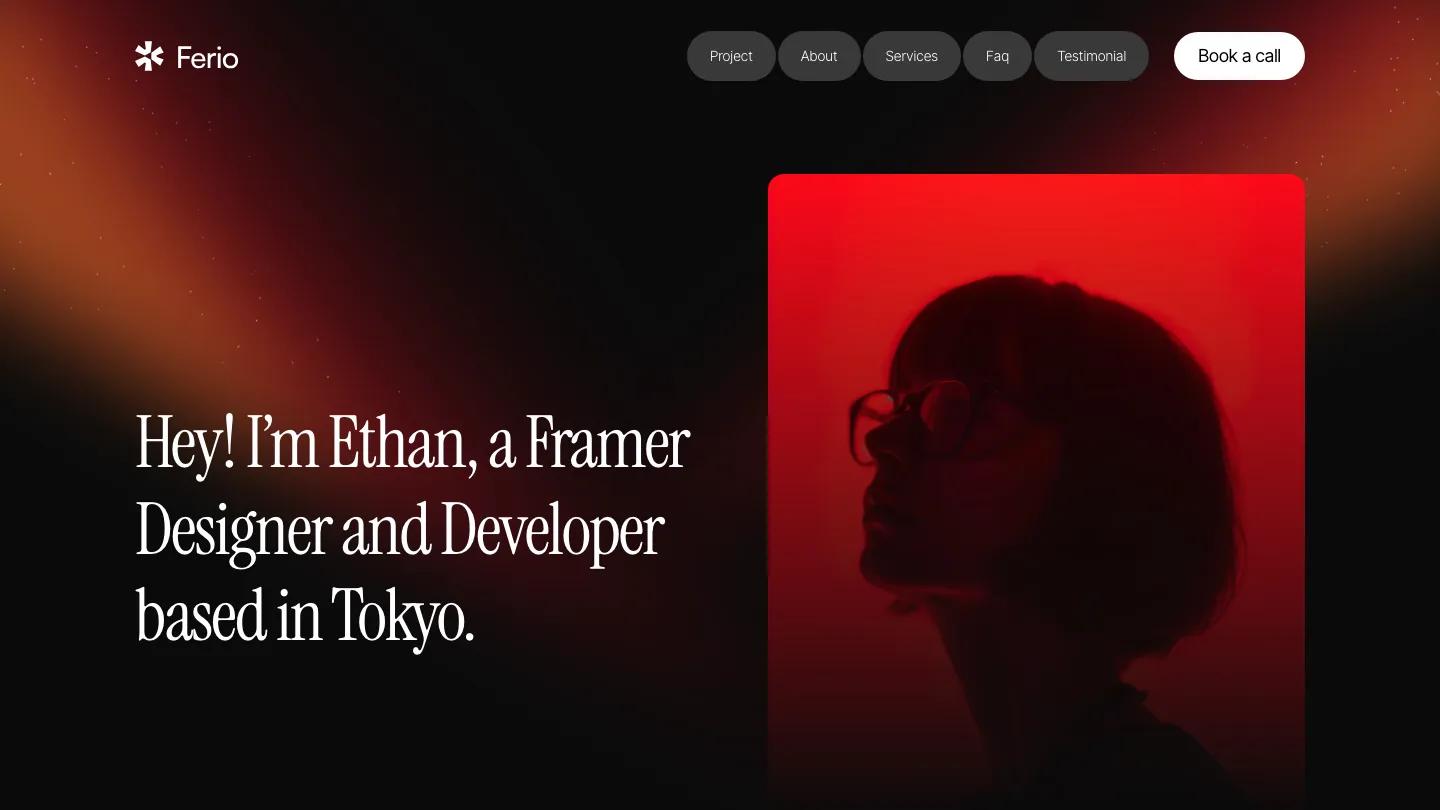 ferio - Framer Personal Website Template