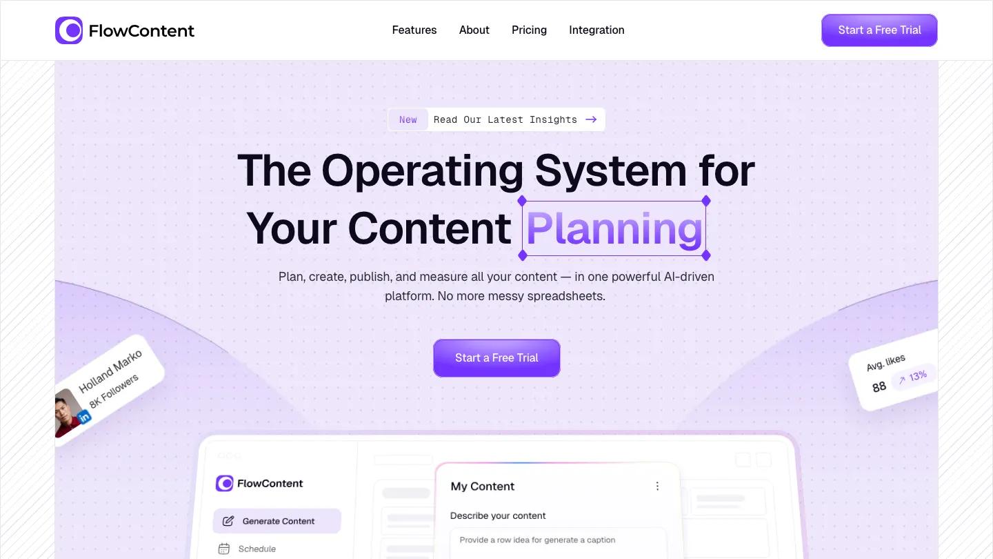 FlowContent - Framer Technology & Software Website Template