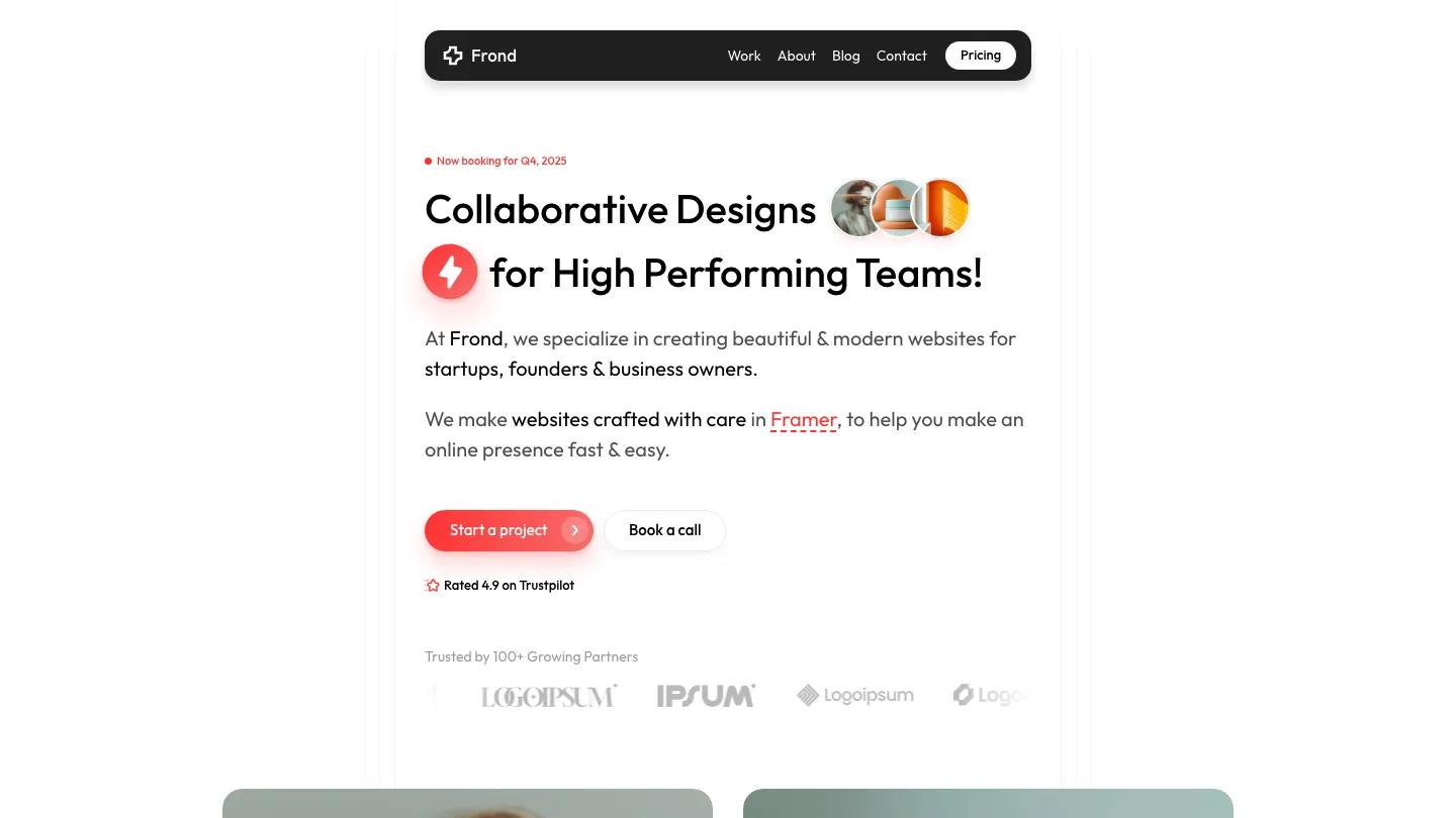 frond - Framer Portfolio & Agency Website Template