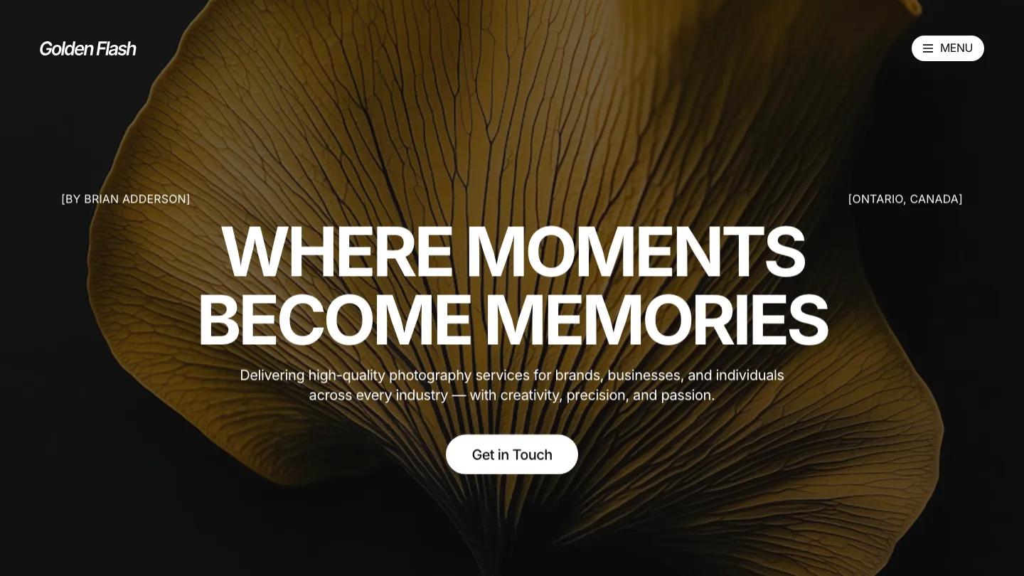 goldenflash - Framer Photography & Videography Website Template