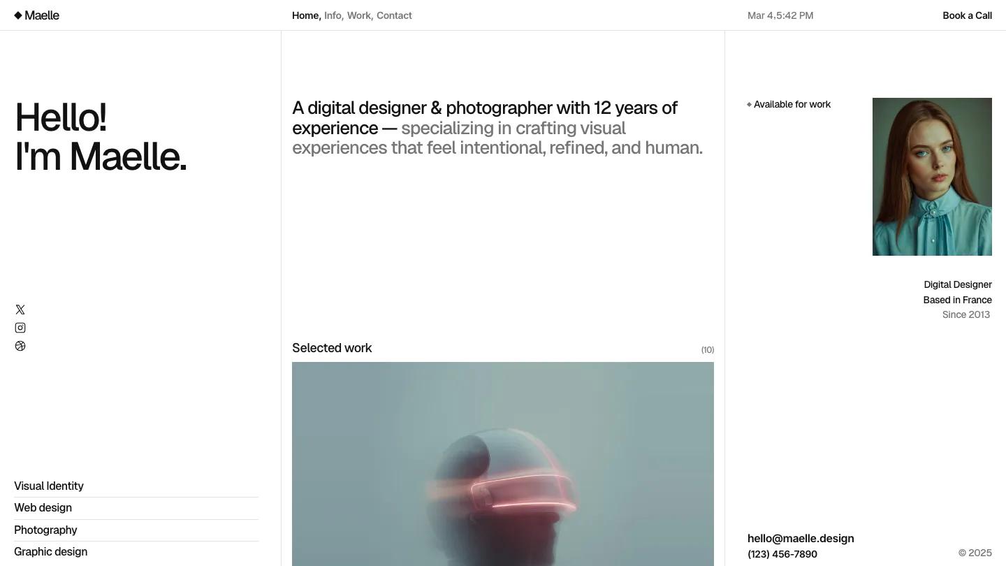 maelle - Framer Photography & Videography Website Template