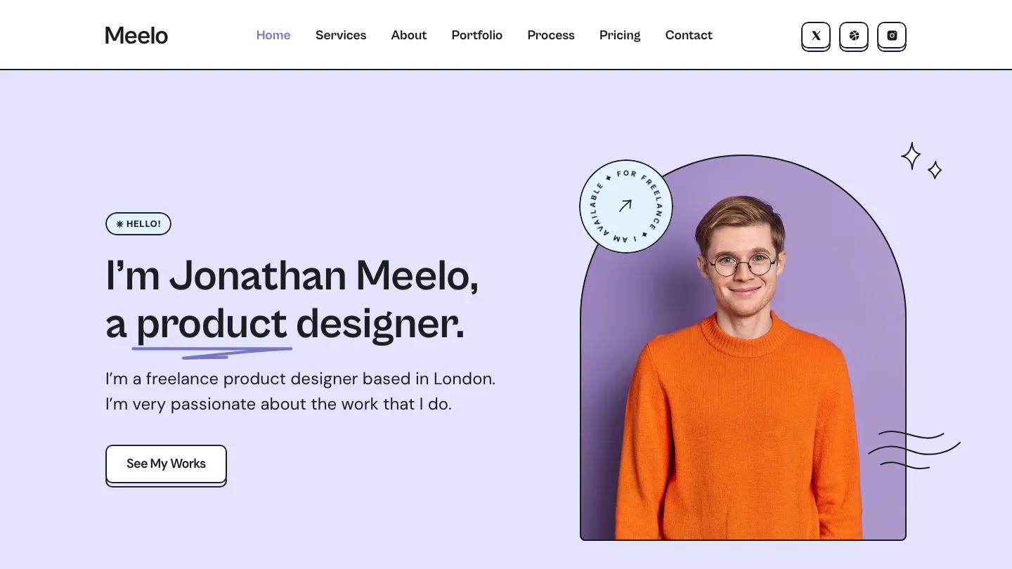 meelo - Framer Personal Website Template