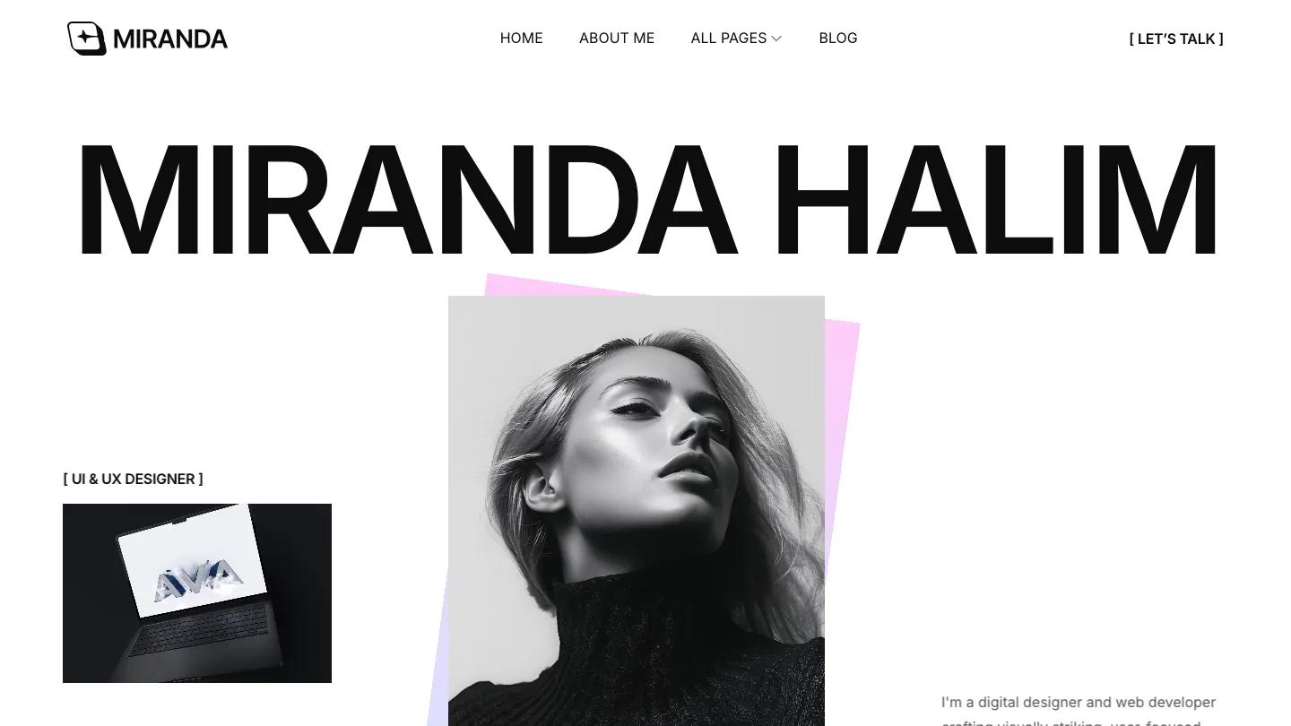 miranda - Framer Portfolio & Agency Website Template