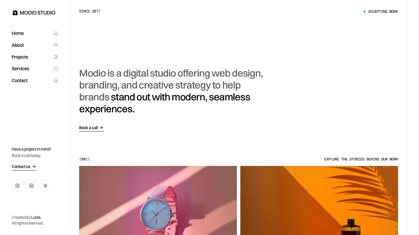 modio - Framer Portfolio & Agency Website Template
