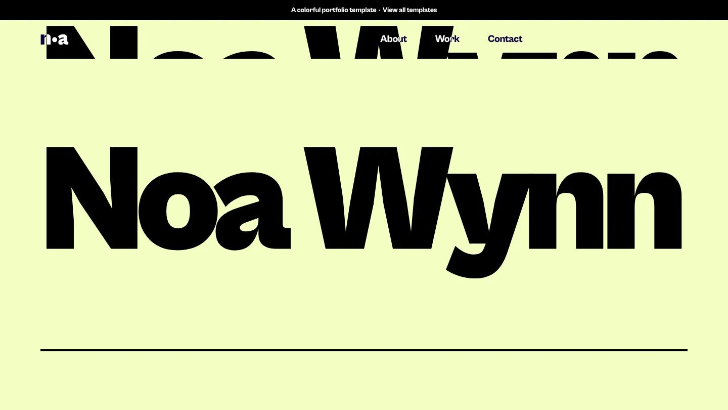 noa - Framer Personal Website Template
