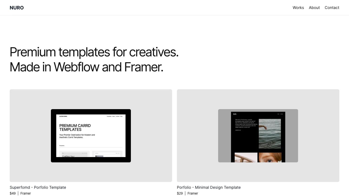 nuro - Framer Portfolio & Agency Website Template