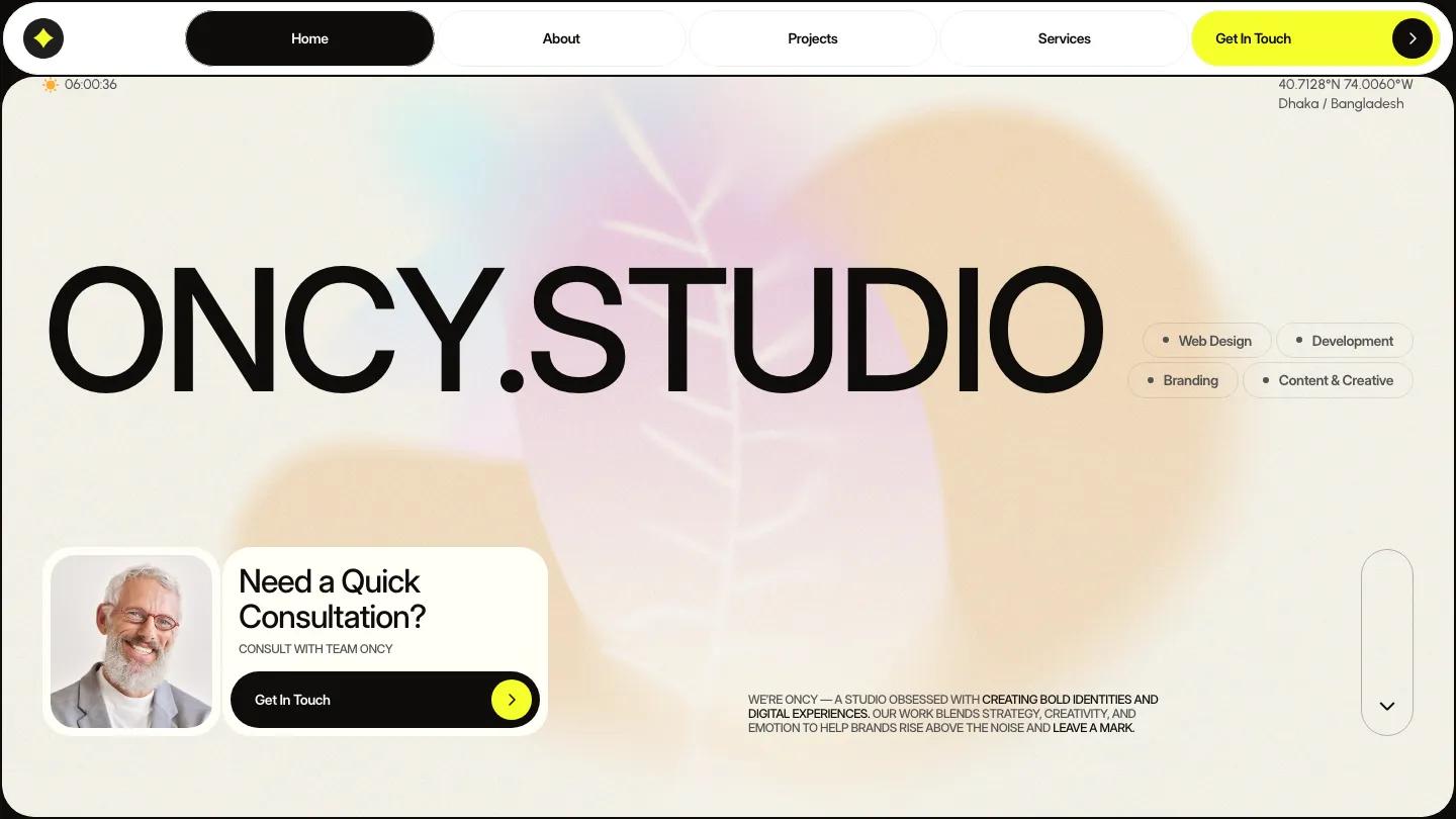 oncy - Framer Portfolio & Agency Website Template