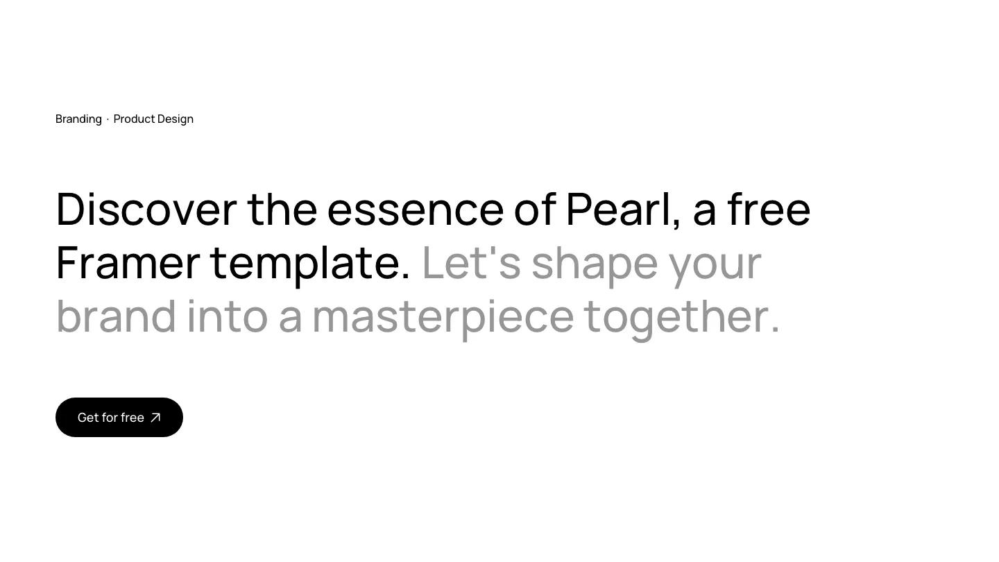 pearl - Framer Personal Website Template