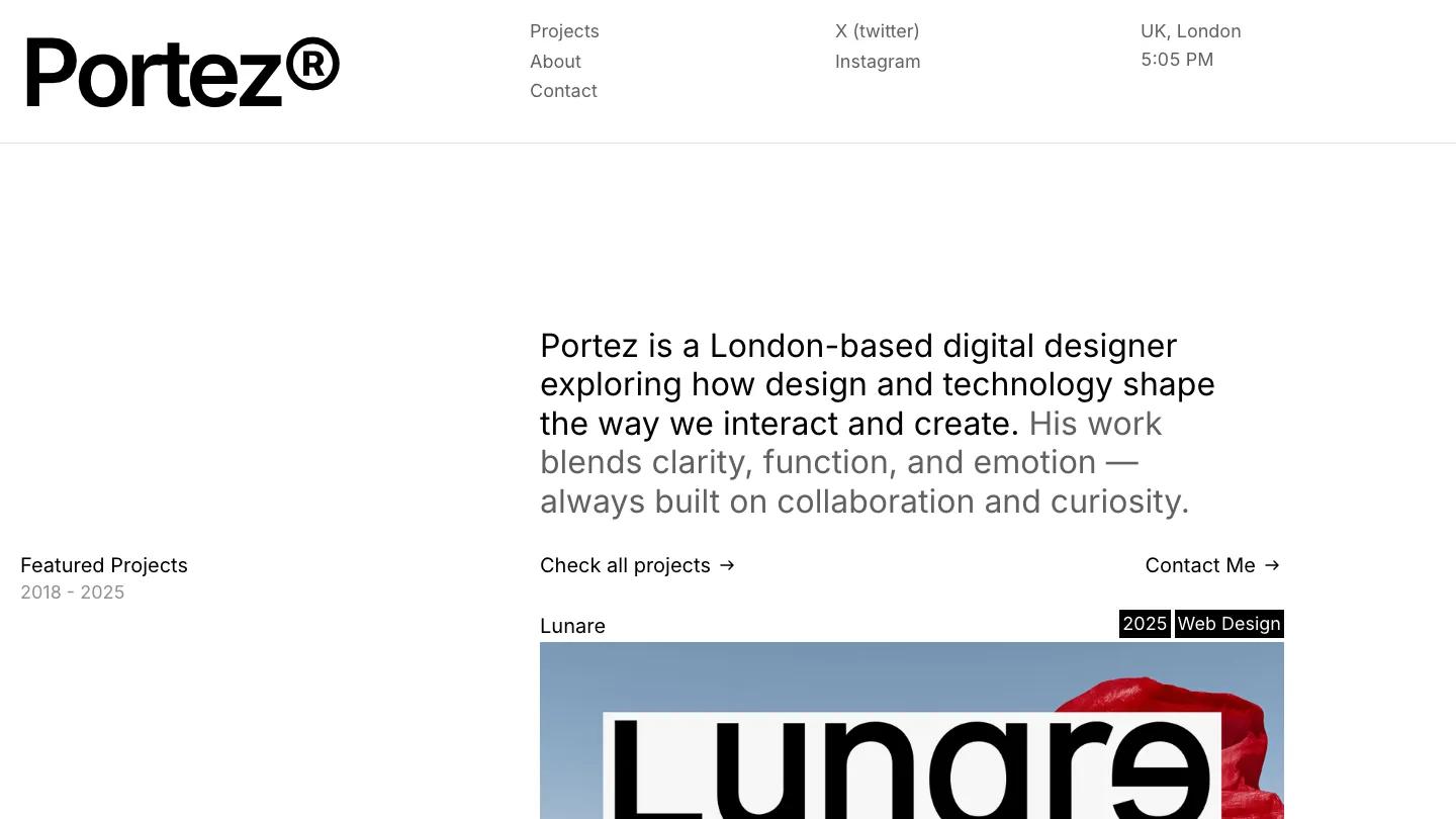 portez - Framer Personal Website Template