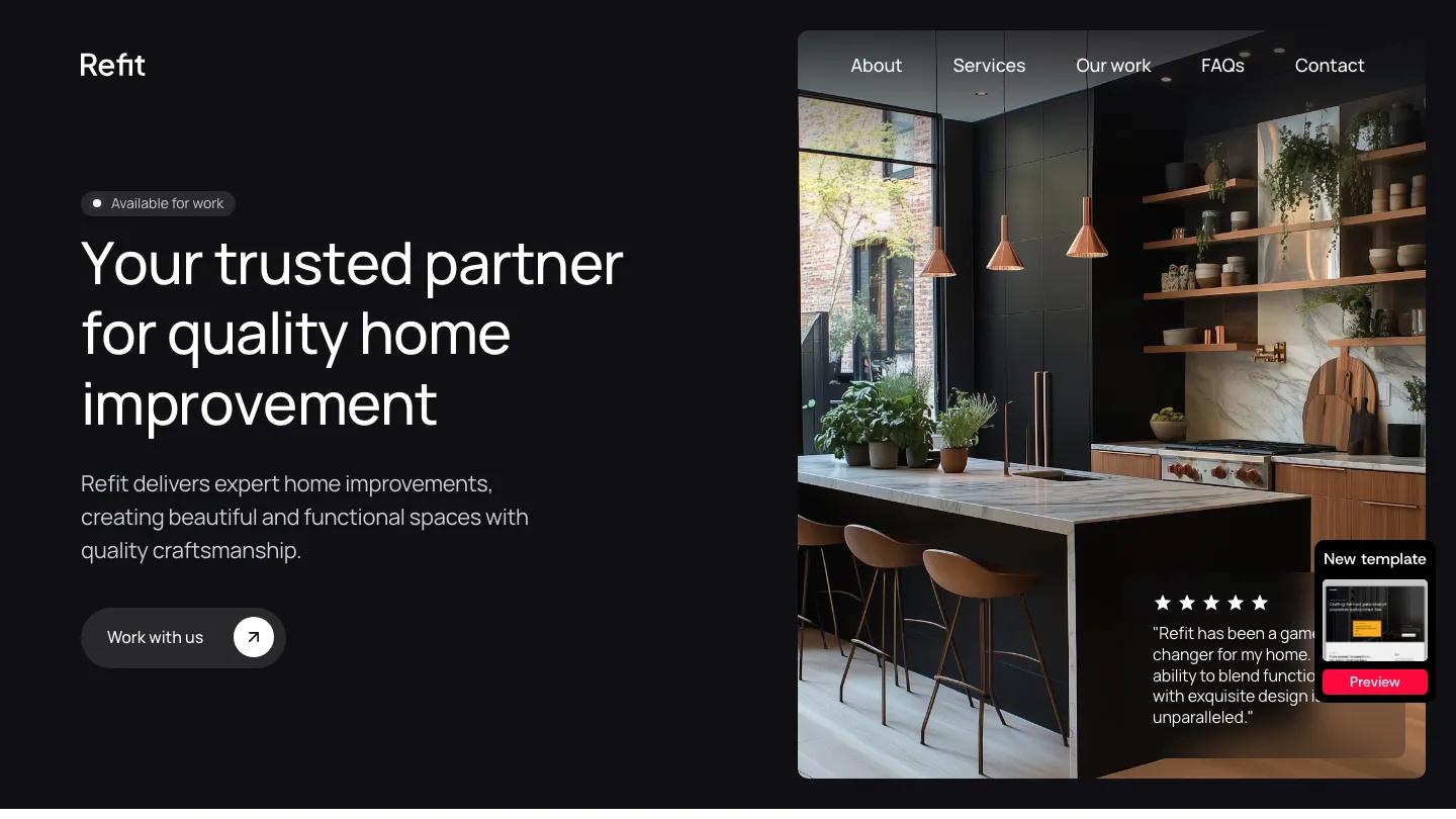 refit - Framer Portfolio & Agency Website Template