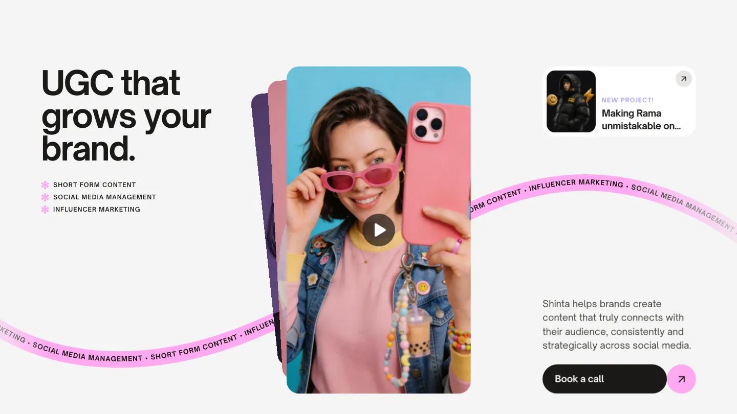 shinta - Framer Portfolio & Agency Website Template