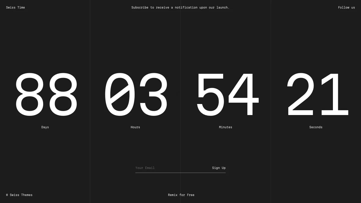 swiss-time - Framer Personal Website Template