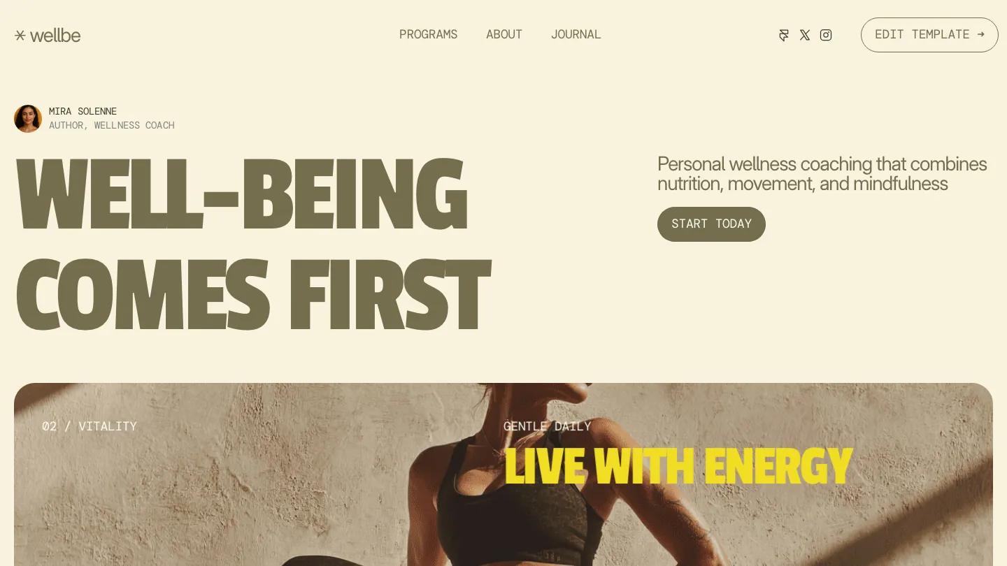 wellbe - Framer Professional Services Website Template