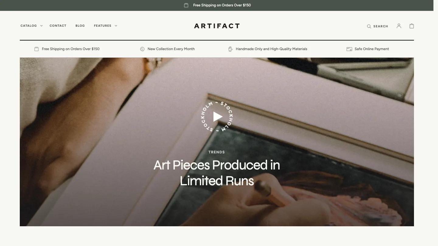 Artifact - Shopify Retail & E-commerce Website Theme