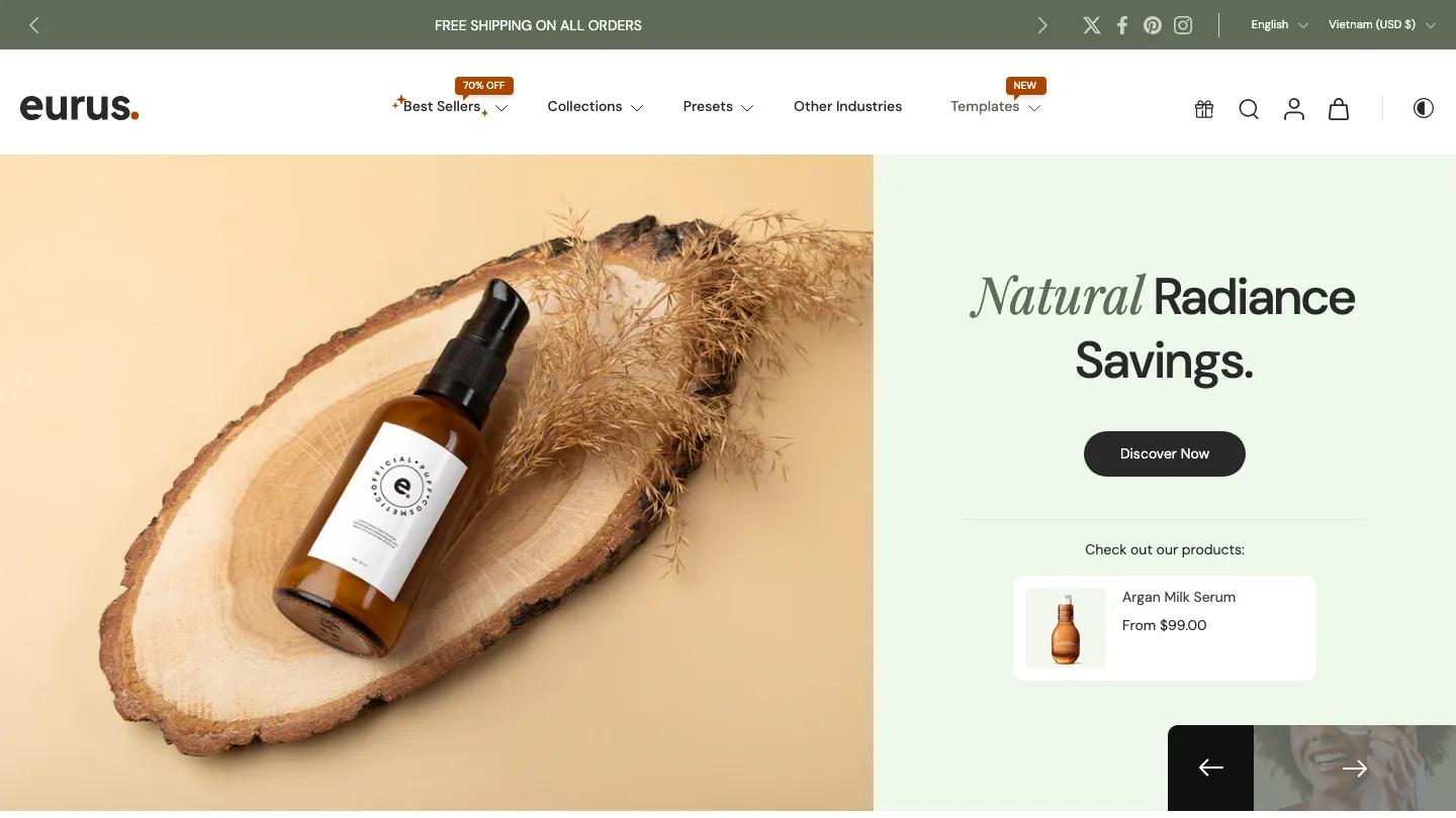 Eurus - Shopify Retail & E-commerce Website Theme