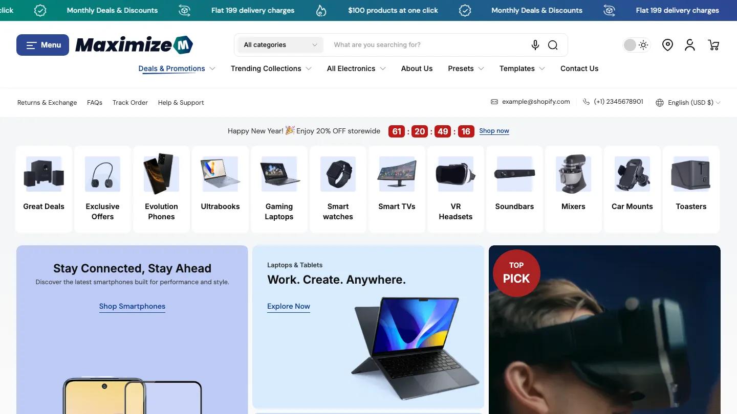 Maximize - Shopify Retail & E-commerce Website Theme