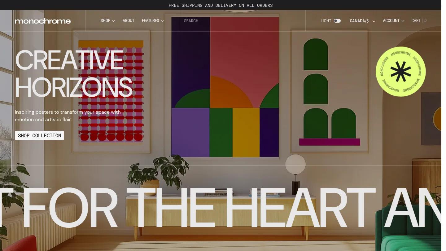Monochrome - Shopify Retail & E-commerce Website Theme