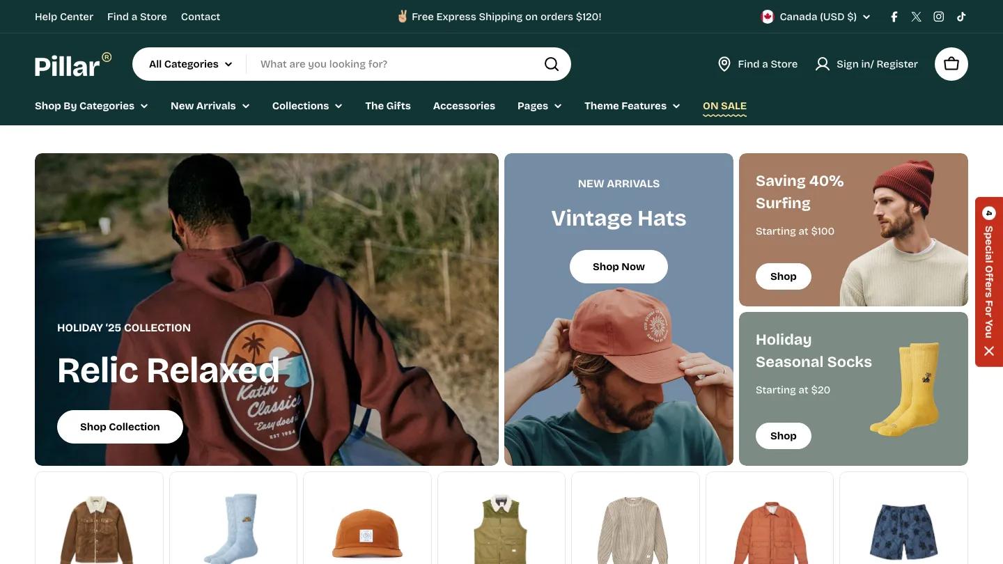 Pillar - Shopify Retail & E-commerce Website Theme
