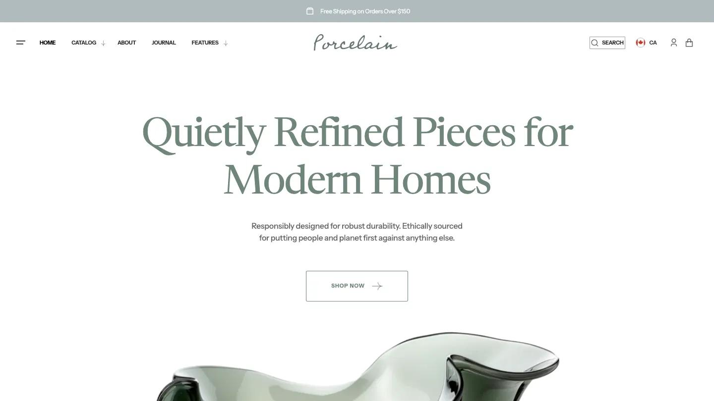 Porcelain - Shopify Retail & E-commerce Website Theme