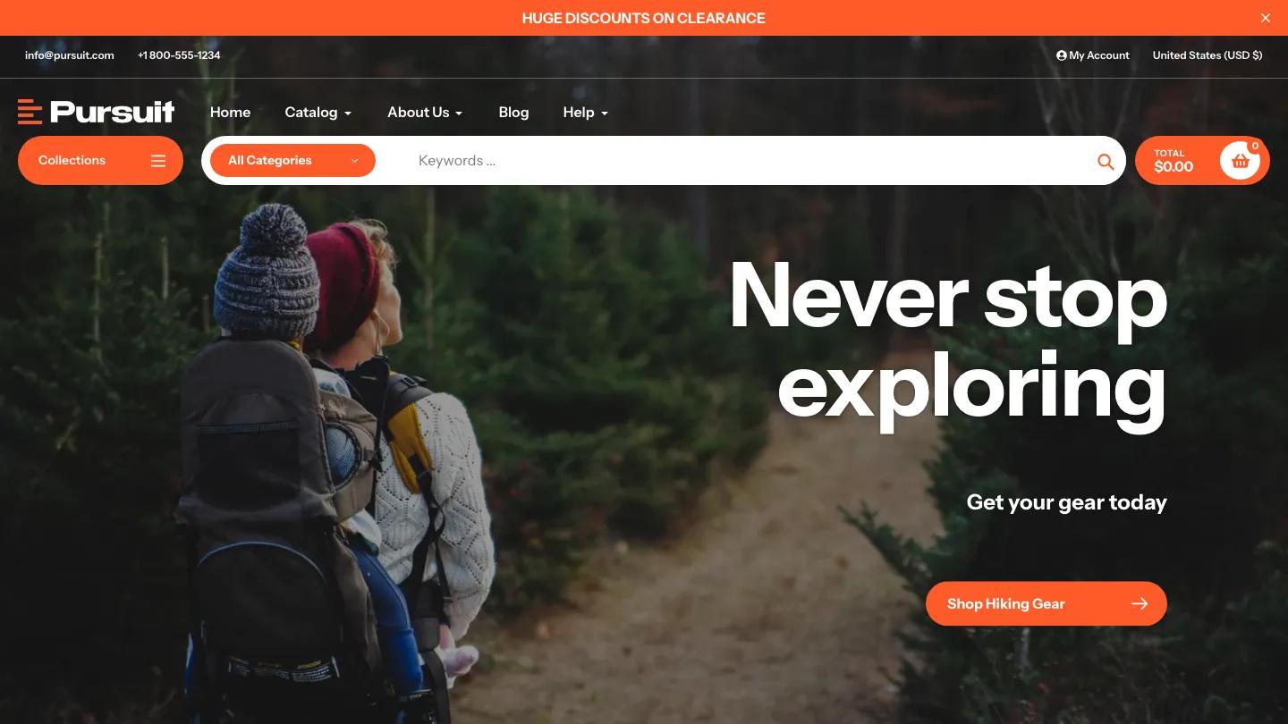 Pursuit - Shopify Retail & E-commerce Website Theme