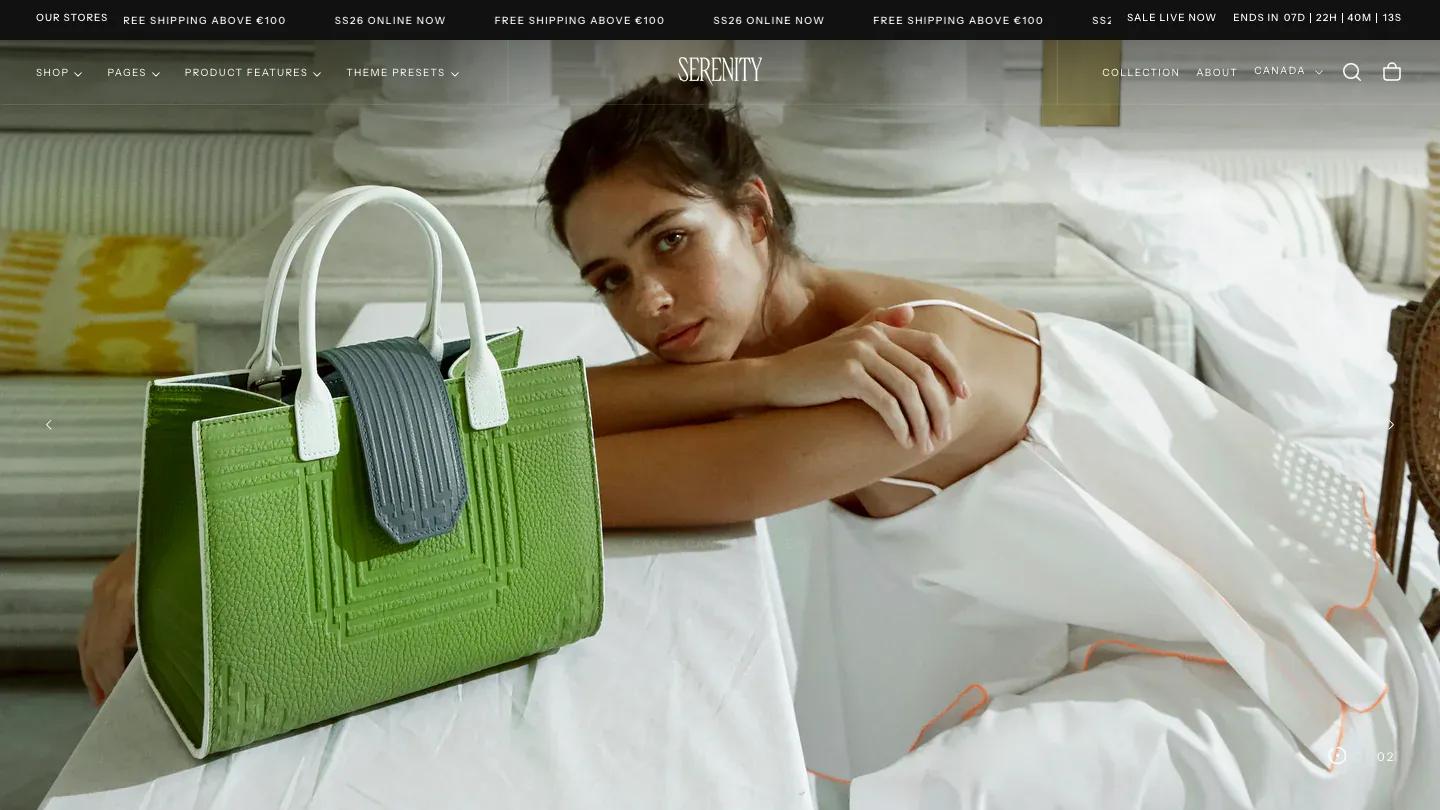 Serenity - Shopify Retail & E-commerce Website Theme