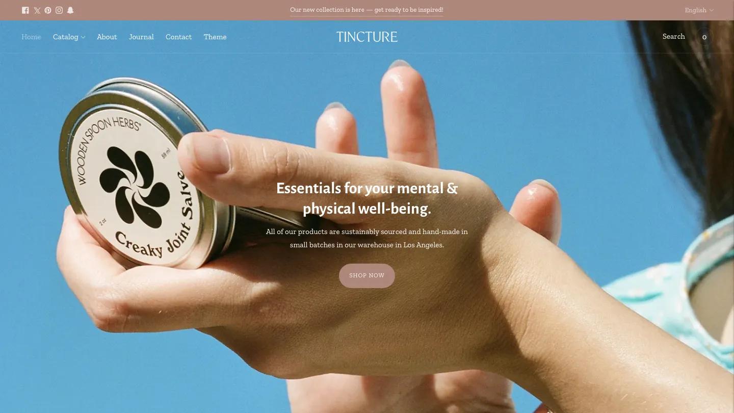 Tincture - Shopify Retail & E-commerce Website Theme
