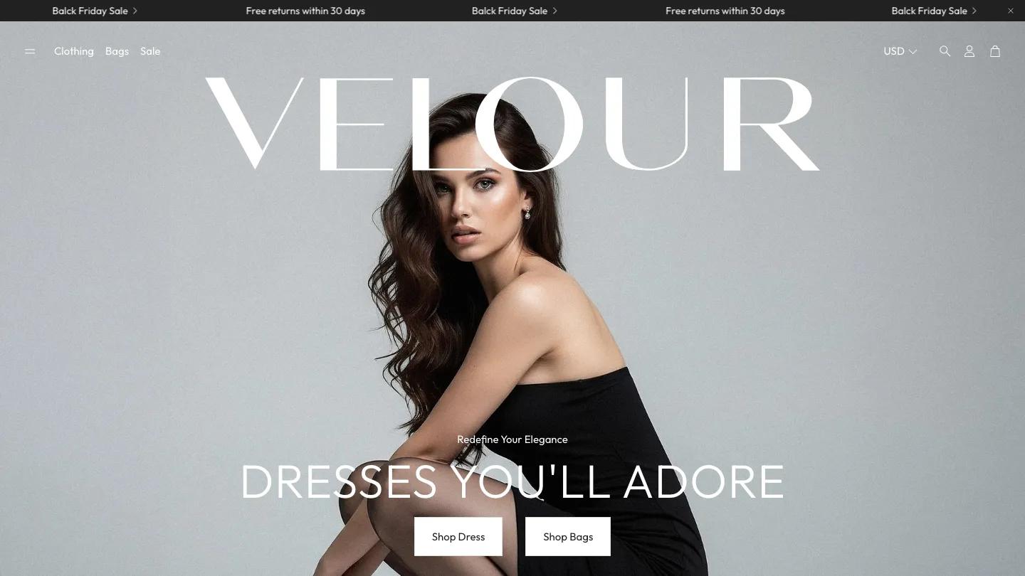 Velour - Shopify Retail & E-commerce Website Theme