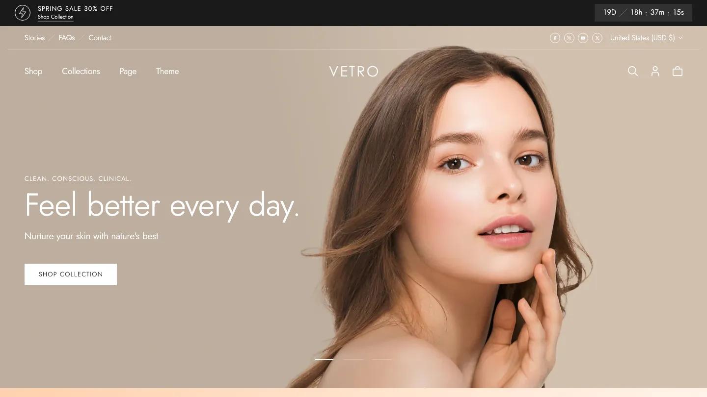 Vetro - Shopify Retail & E-commerce Website Theme