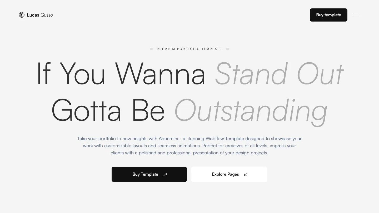 Aquemini - Webflow Portfolio & Agency Website Template