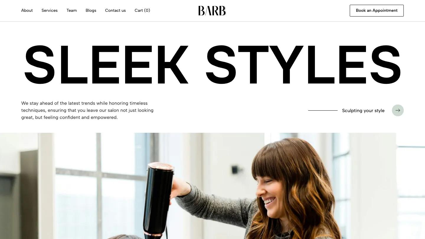 Barb Styling - Webflow Beauty & Personal Care Website Template