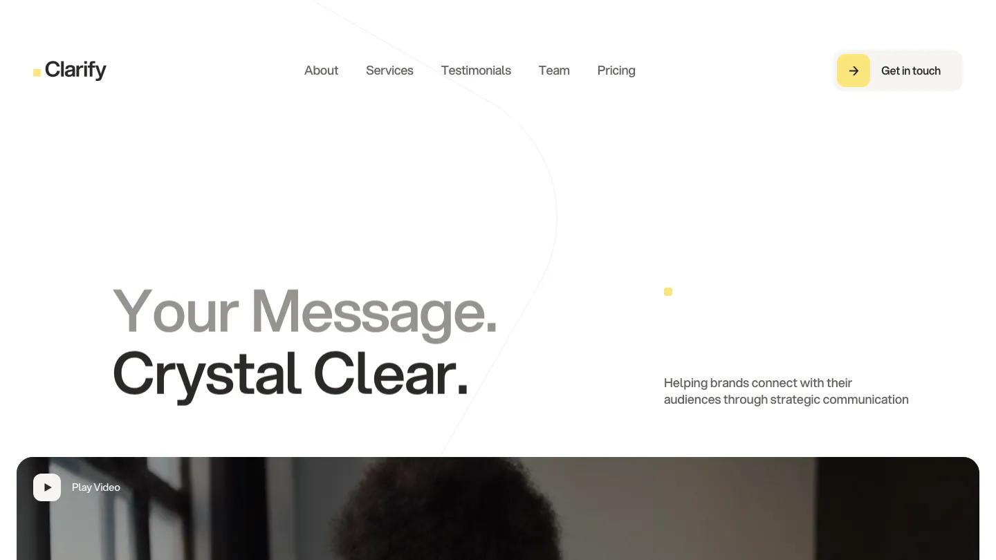 Clarify - Webflow Professional Services Website Template