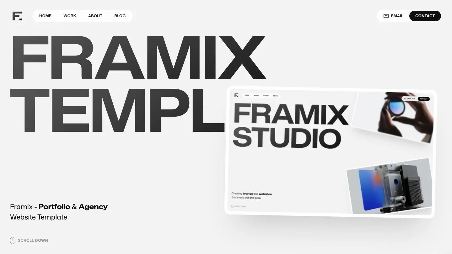 Framix - Webflow Portfolio & Agency Website Template