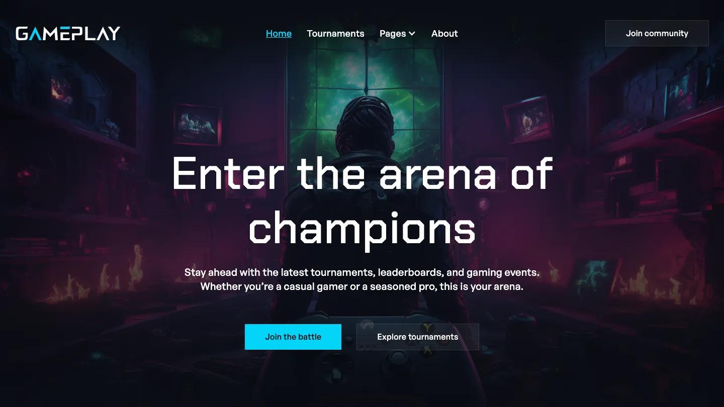 Gameplay - Webflow Events & Entertainment Website Template