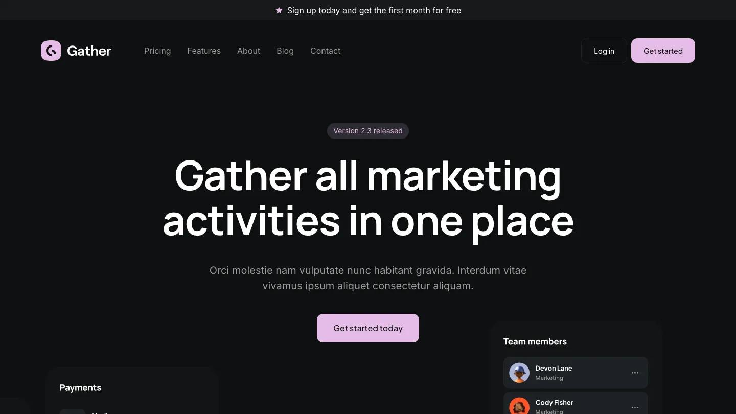Gather - Webflow Technology & Software Website Template