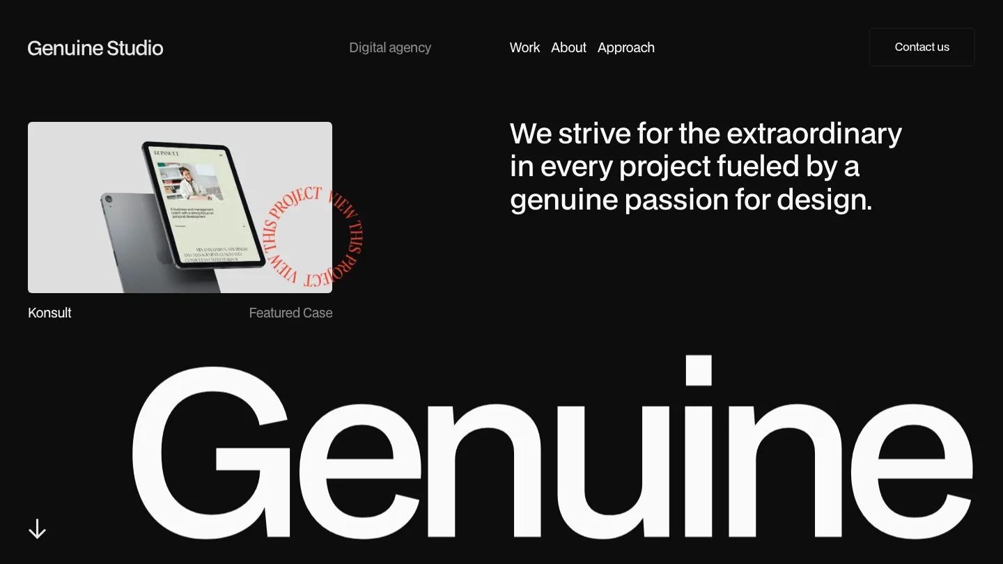 Genuine Studio - Webflow Portfolio & Agency Website Template