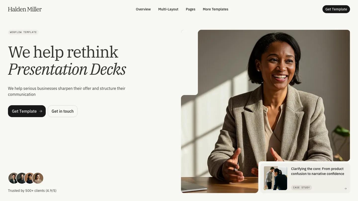 Halden Miller - Webflow Technology & Software Website Template