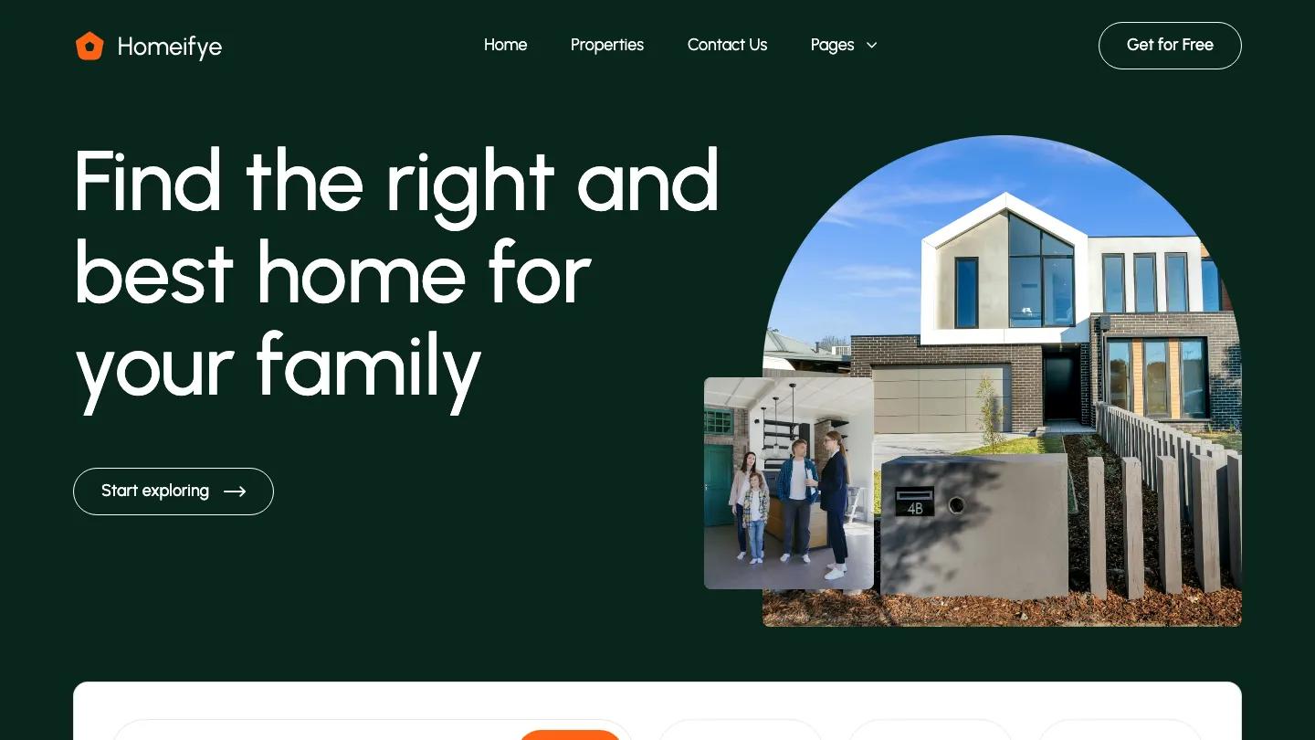 Homeifye - Webflow Real Estate & Property Website Template