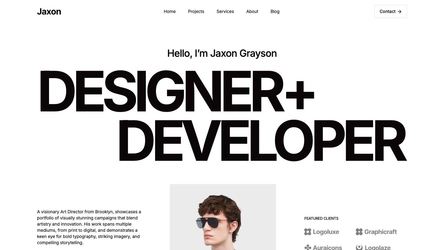 Jaxon - Webflow Personal Website Template