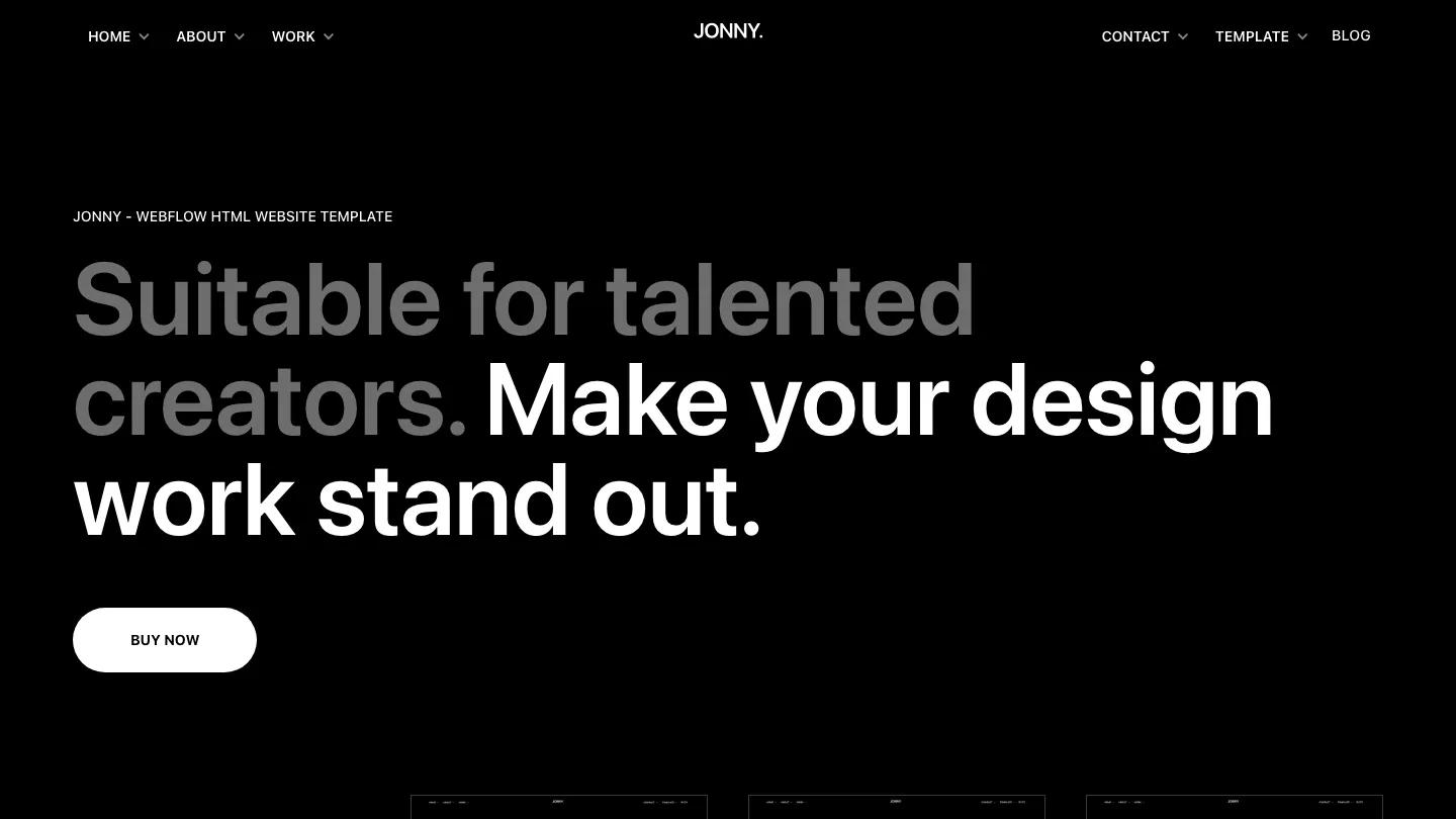 Jonny - Webflow Portfolio & Agency Website Template