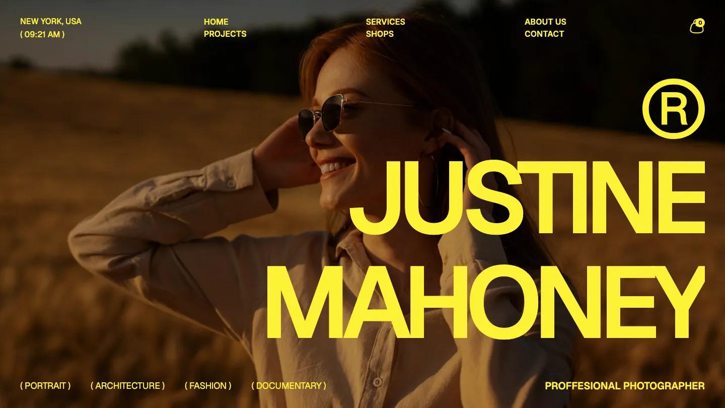 Justine Mahoney - Webflow Portfolio & Agency Website Template