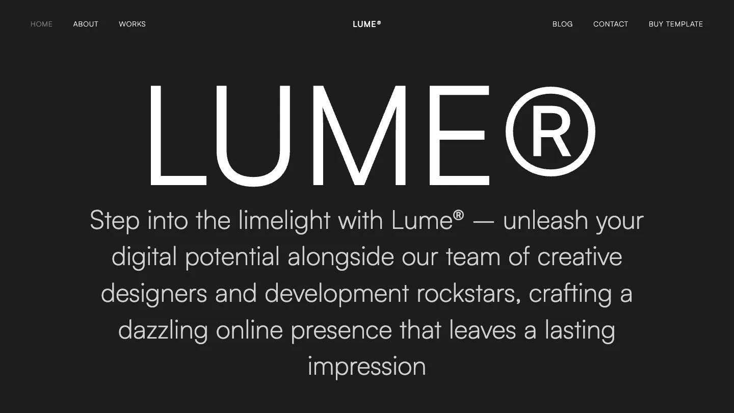 Lume 3D - Webflow Portfolio & Agency Website Template