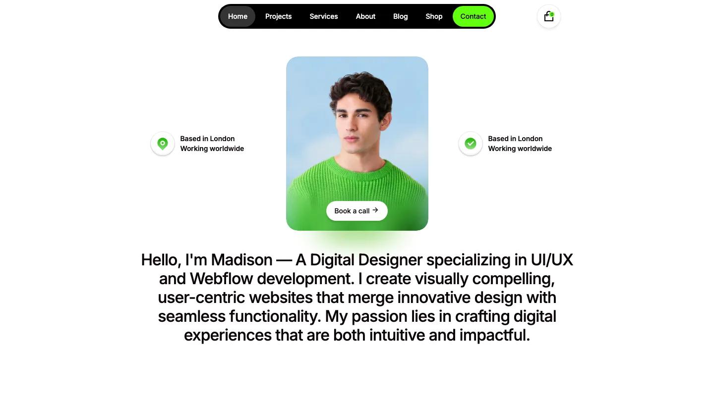 Madison - Webflow Personal Website Template