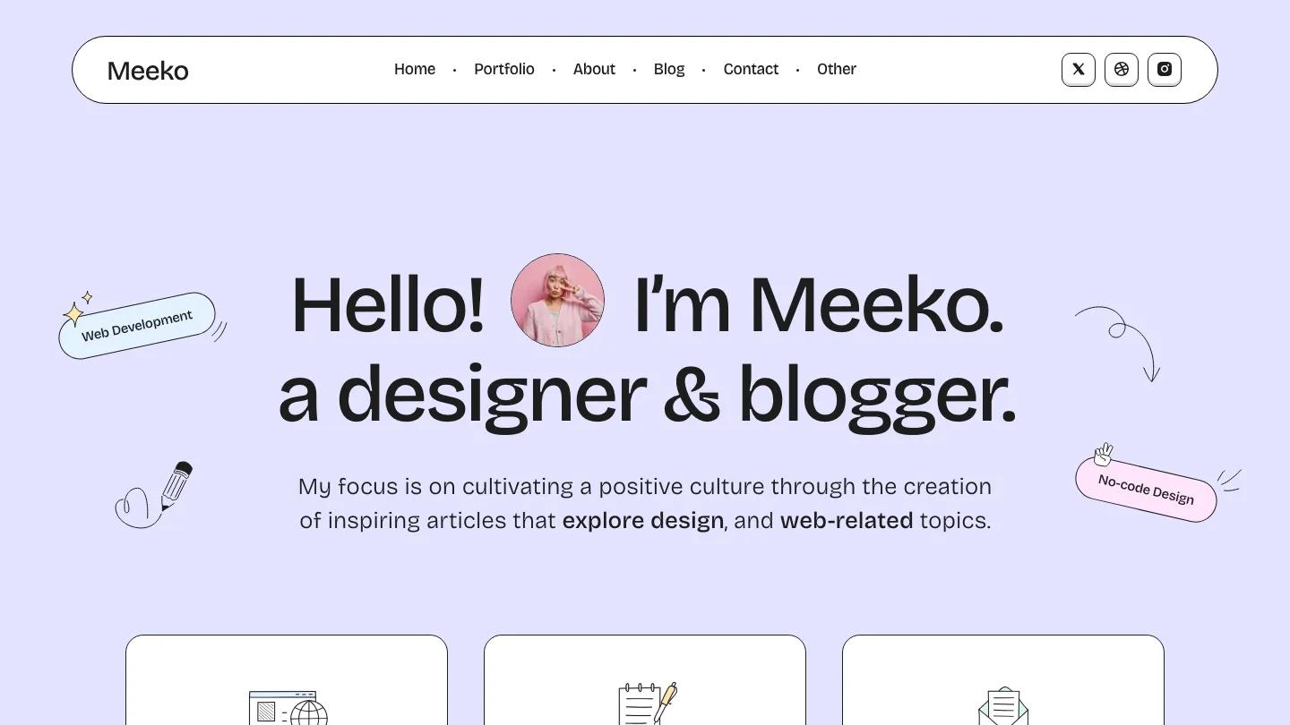 Meeko - Webflow Personal Website Template